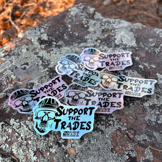SUPPORT THE TRADES SKULL STICKER