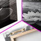 TRANQUIL LOTUS, CLOUD REFLECTIONS, WATER LILY POND, FRAMED CANVAS PRINT, ZEN WALL ART, SPA BATHROOM DECOR, MODERN NATURE PHOTOGRAPHY