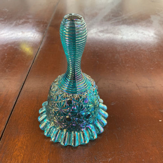 FENTON 1988 AQUA IRIDESCENT BELL-Thriftique Marketplace