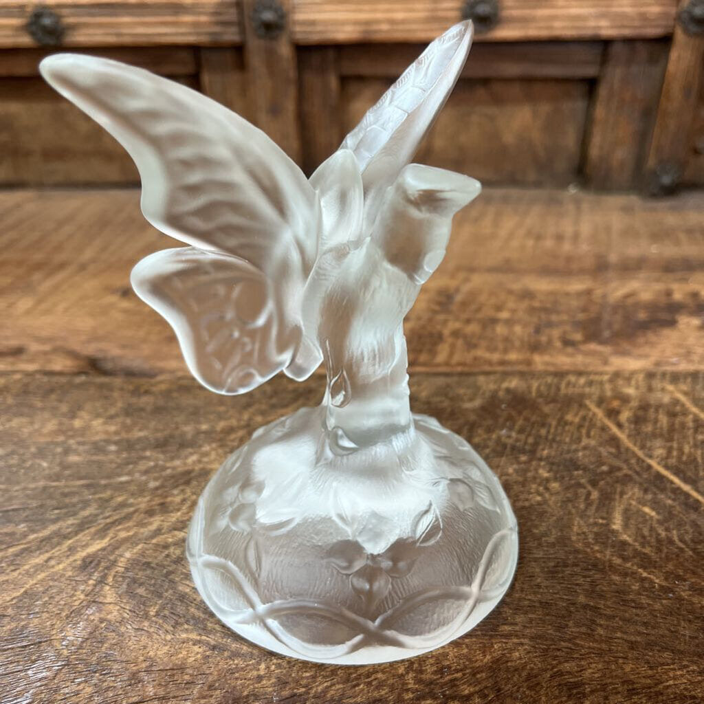 FENTON FROSTED CRYSTALL BUTTERFLY-Thriftique Marketplace