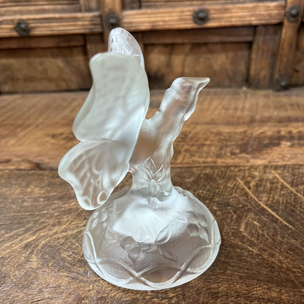 FENTON FROSTED CRYSTALL BUTTERFLY-Thriftique Marketplace