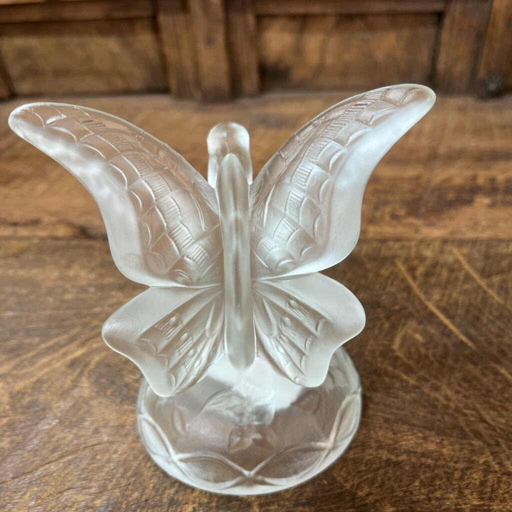 FENTON FROSTED CRYSTALL BUTTERFLY-Thriftique Marketplace