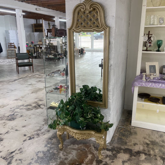 VINTAGE LONG WALL MIRROR + LOWBOY CONSOLE-Thriftique Marketplace