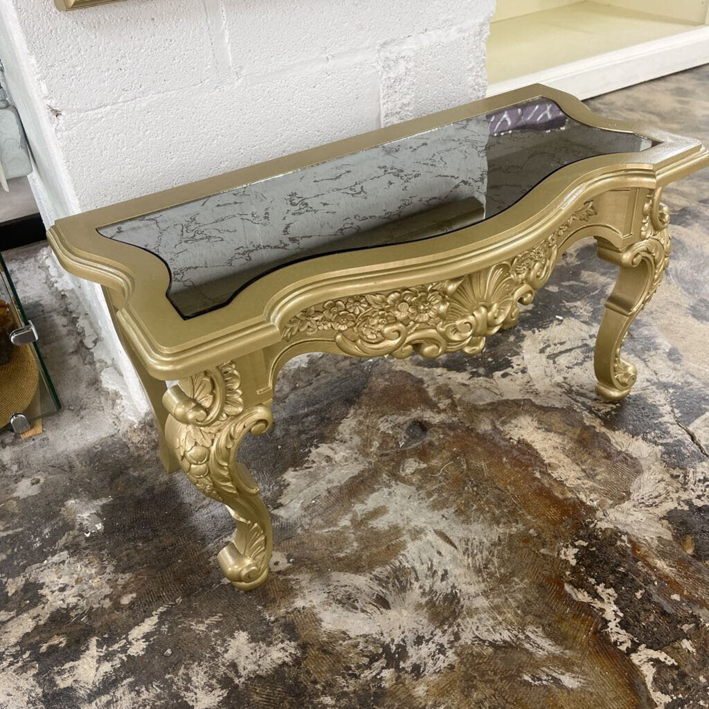 VINTAGE LONG WALL MIRROR + LOWBOY CONSOLE