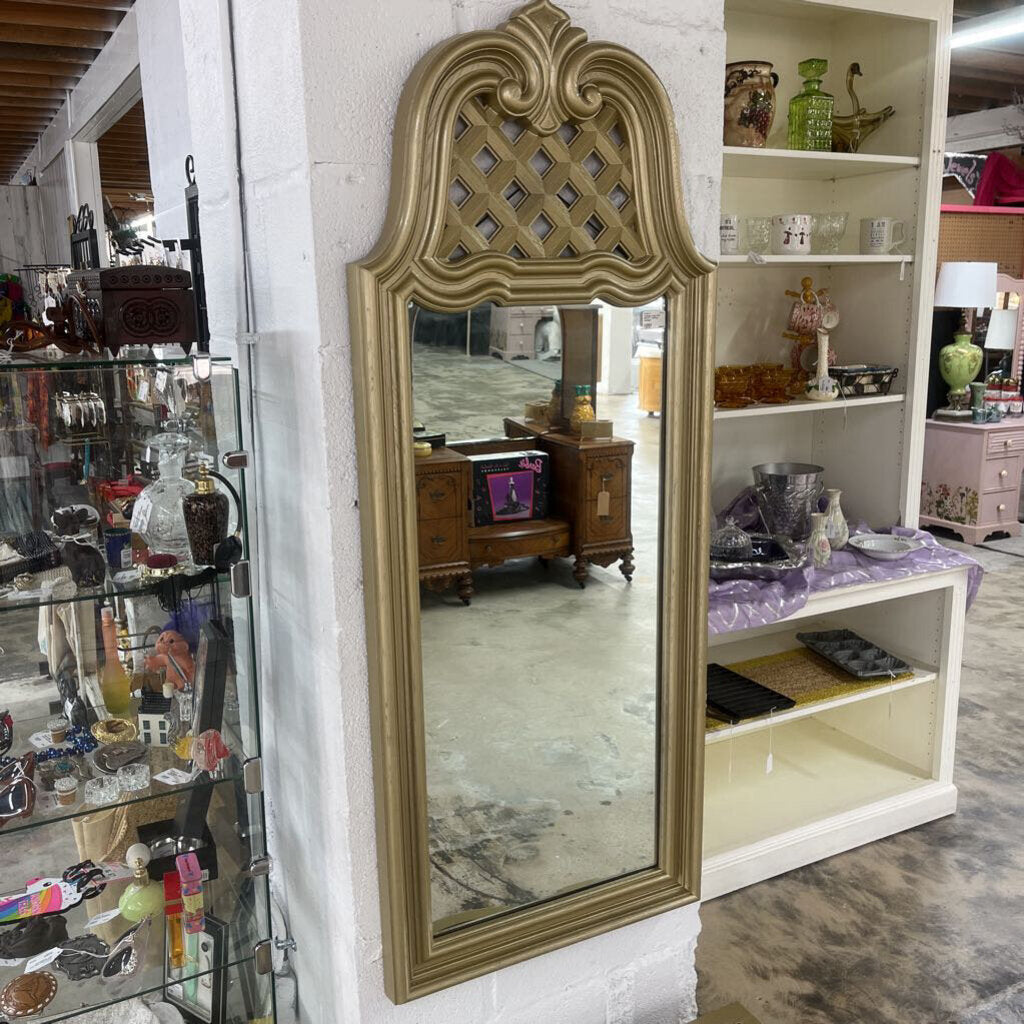 VINTAGE LONG WALL MIRROR + LOWBOY CONSOLE