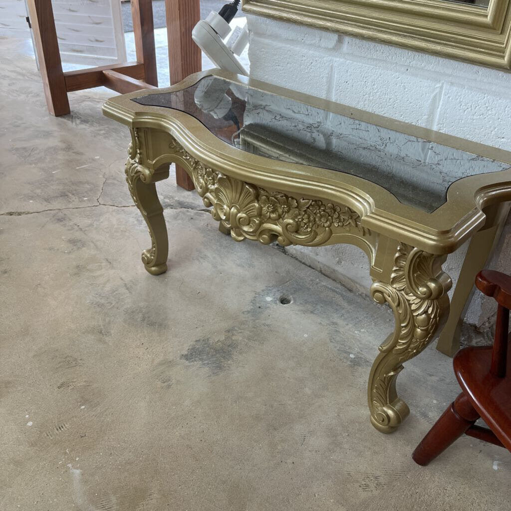 VINTAGE LONG WALL MIRROR + LOWBOY CONSOLE