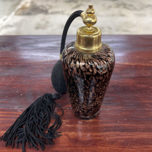 VINTAGE BLACK & GOLD PERFUME BOTTLE-Thriftique Marketplace