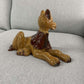 LARGE AMBER CERAMIC DOG STATUE-Thriftique Marketplace