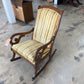 Vintage Golden Green Stripe Rocking Chair