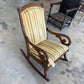 Vintage Golden Green Stripe Rocking Chair