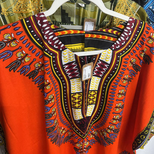 SHORT SLEEVE AFRICAN DISHAKI-Thriftique Marketplace