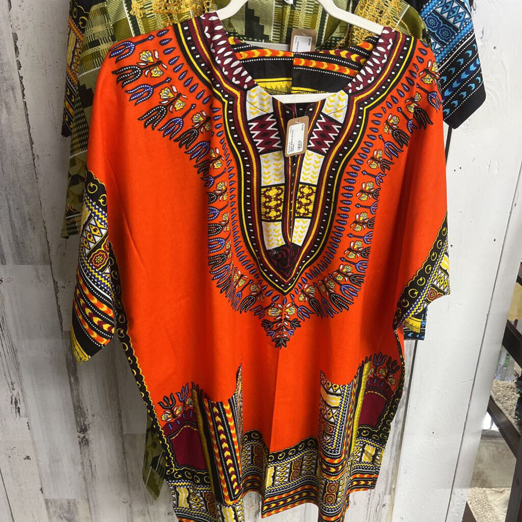 SHORT SLEEVE AFRICAN DISHAKI-Thriftique Marketplace