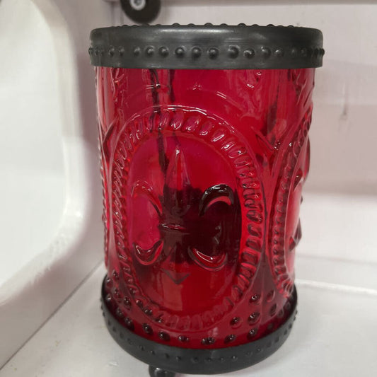 RED FLEUR D LES TEALIGHT HOLDER-Thriftique Marketplace