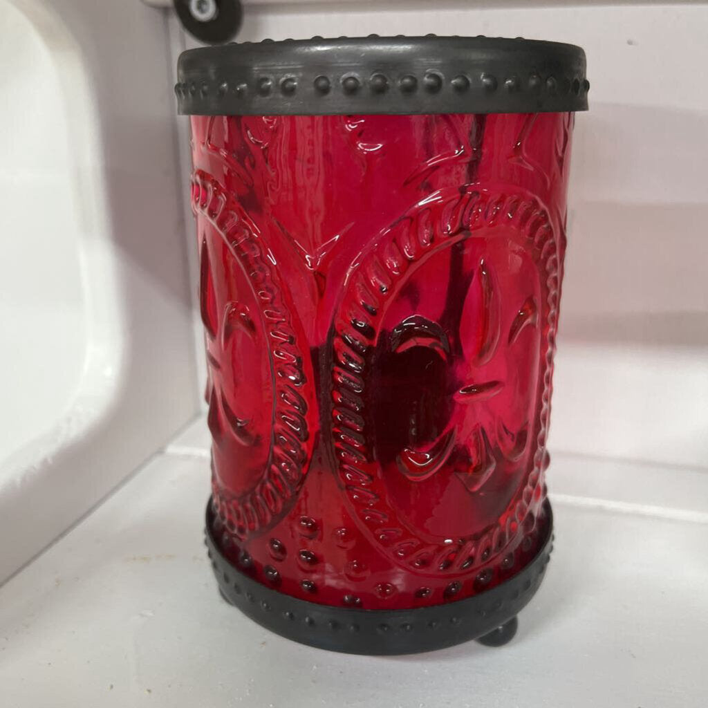 Thriftique Marketplace-RED FLEUR D LES TEALIGHT HOLDER