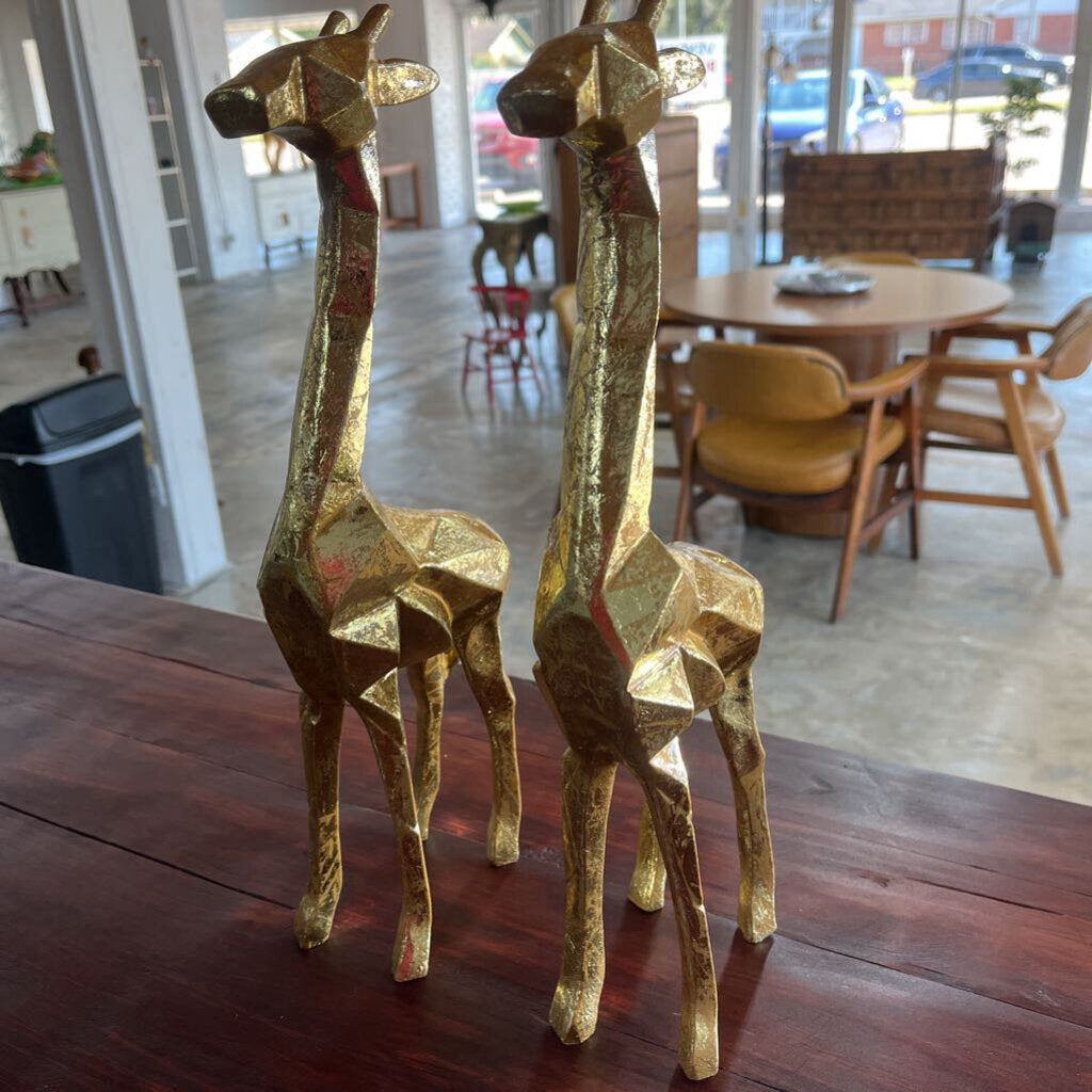 PAIR GOLDEN GIRAFFES-Thriftique Marketplace