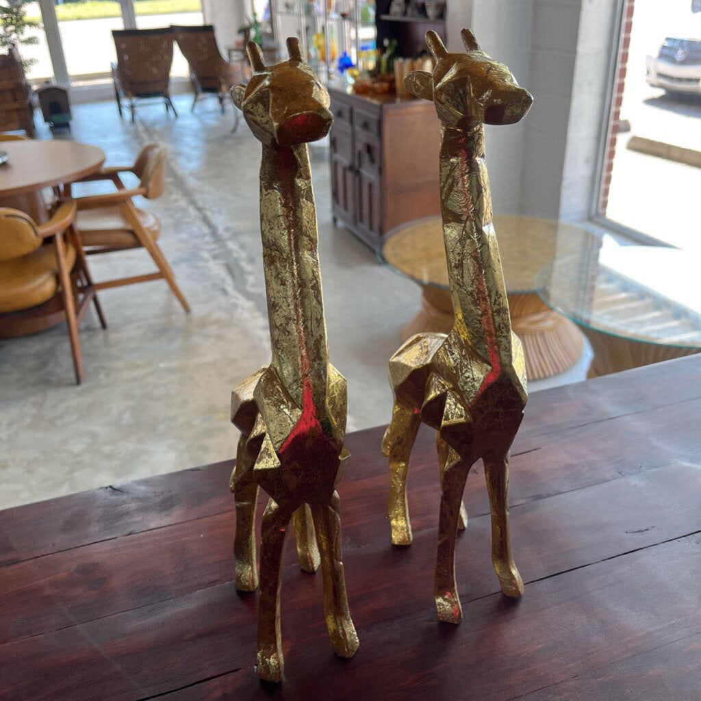 PAIR GOLDEN GIRAFFES-Thriftique Marketplace