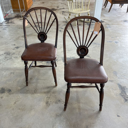 PAIR ANTIQUE ENGLISH WINDSOR CHAIRS