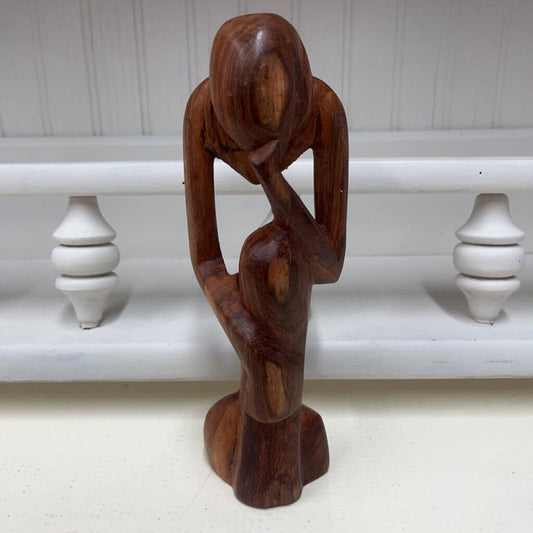 ONE CARVED THINKING MAN STATUE-Thriftique Marketplace