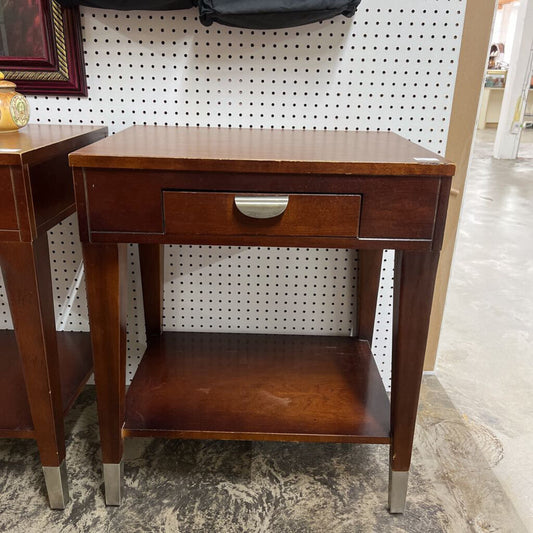 BROWN ONE DRAWER NIGHTSTAND