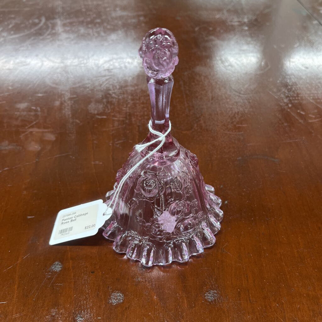 FENTON CABBAGE ROSE BELL-Thriftique Marketplace