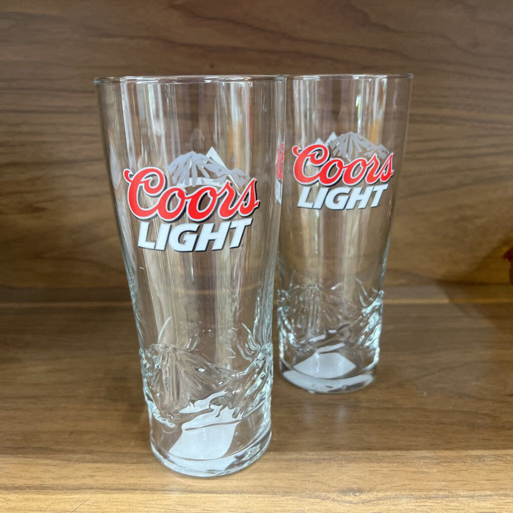 PAIR COORS LIGHT GLASSES-Thriftique Marketplace