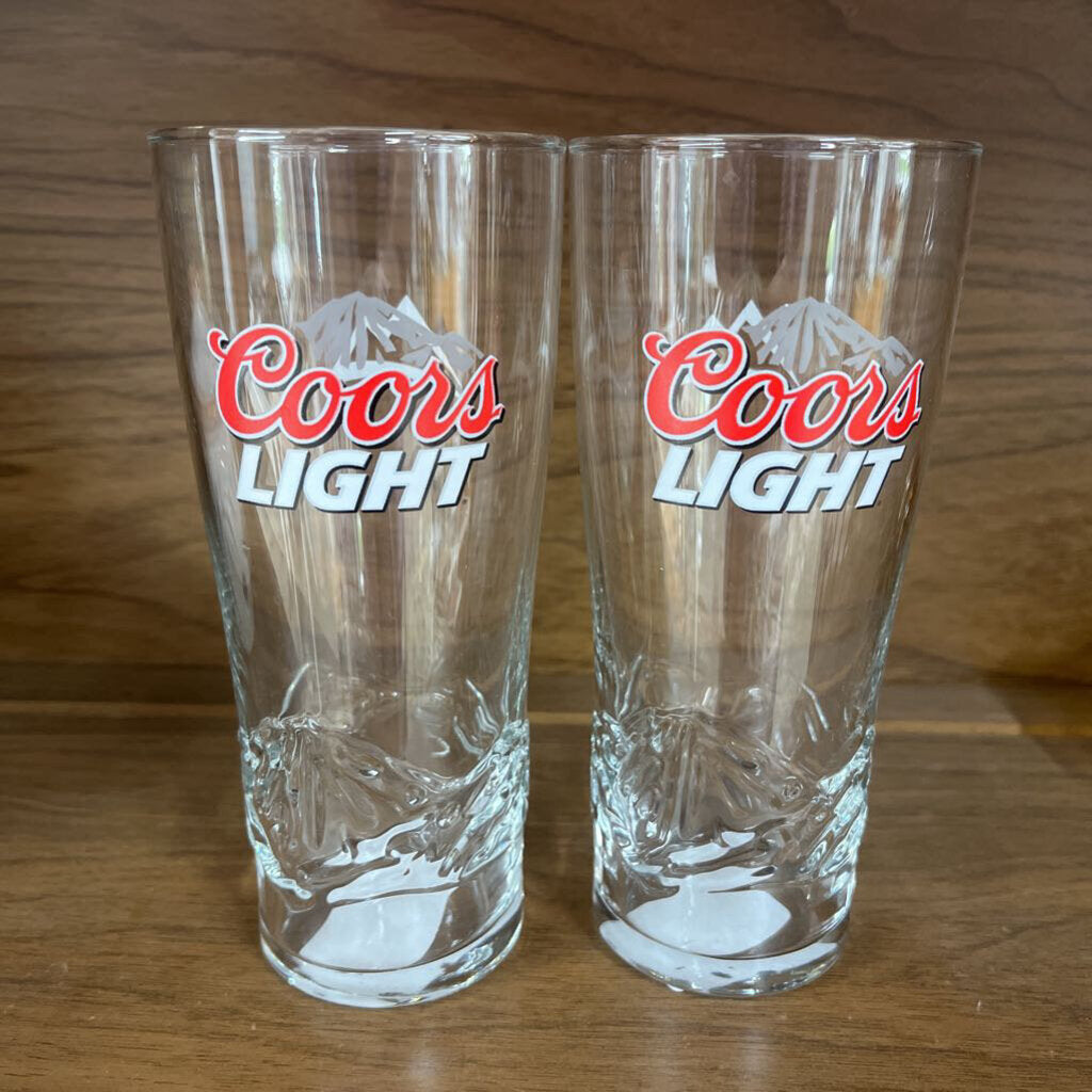 PAIR COORS LIGHT GLASSES-Thriftique Marketplace