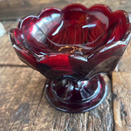 VINTAGE FAIRFIELD RUBY RED COMPOTE-Thriftique Marketplace