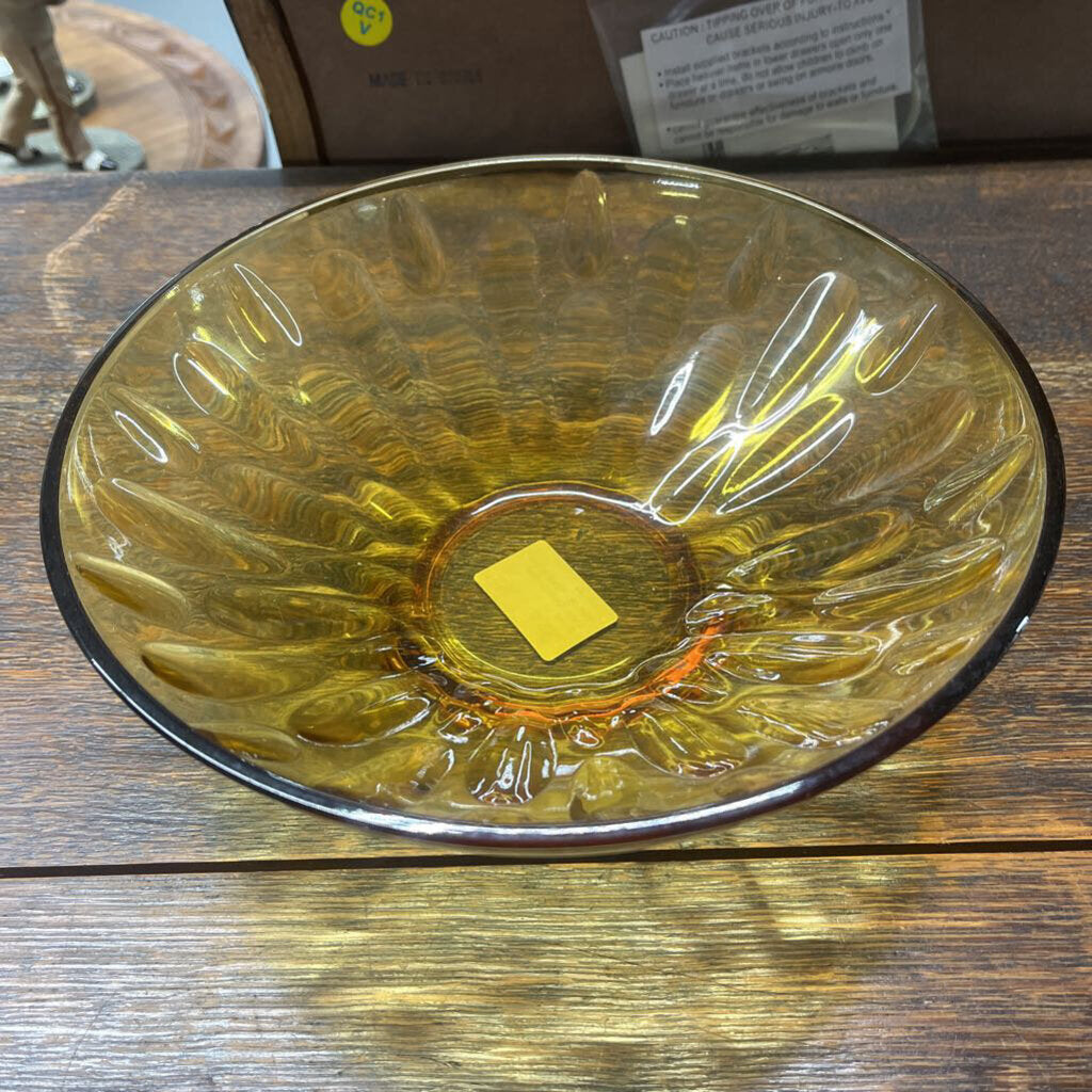 VINTAGE HAZEL WEAR LYRIC GOLD AMBER BOWL