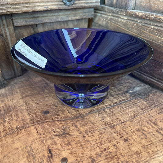 COBALT BLUE STOCKHOLM BLOCK BUBBLE BOWL AS IS