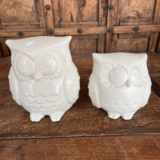 2PC WHITE HALLMARK OWL