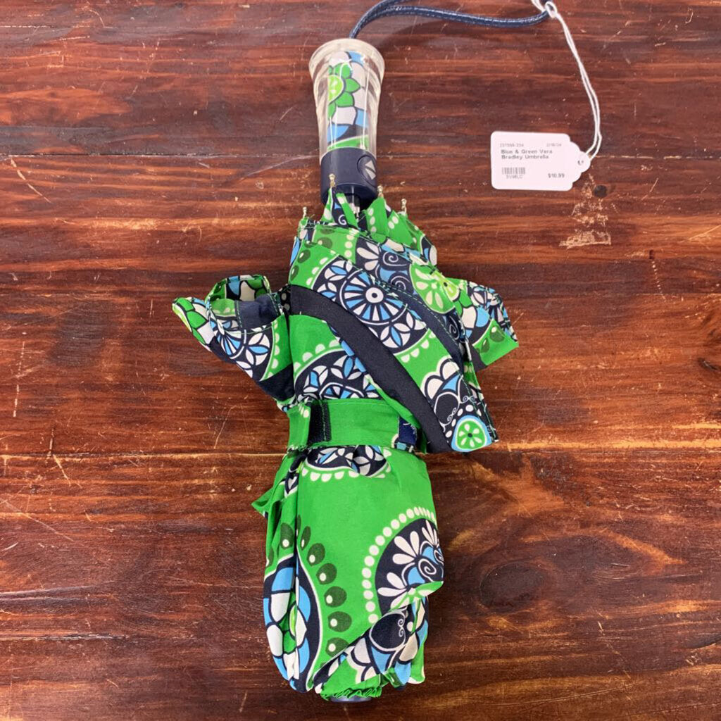 BLUE & GREEN VERA BRADLEY UMBRELLA-Thriftique Marketplace