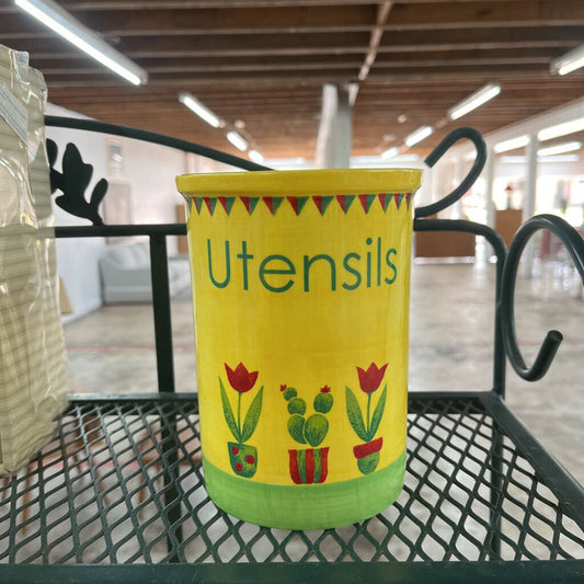 YELLOW UTENSILS HOLDER