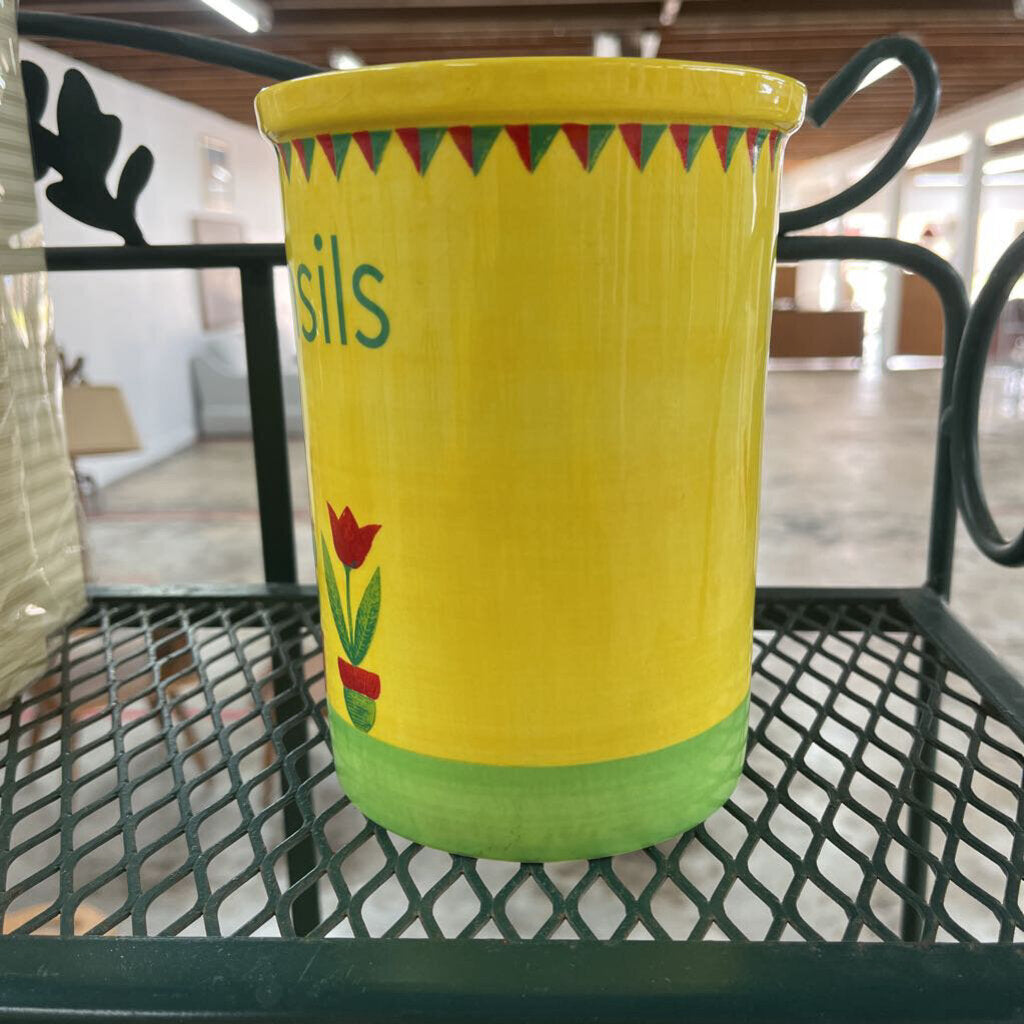 YELLOW UTENSILS HOLDER