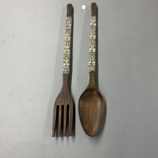 VINTAGE WOODEN SPOON / FORK SET