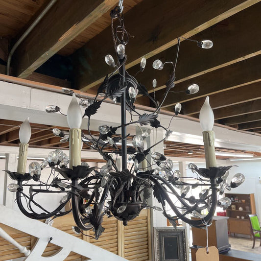 BLACK/CRYSTAL CHANDELIER