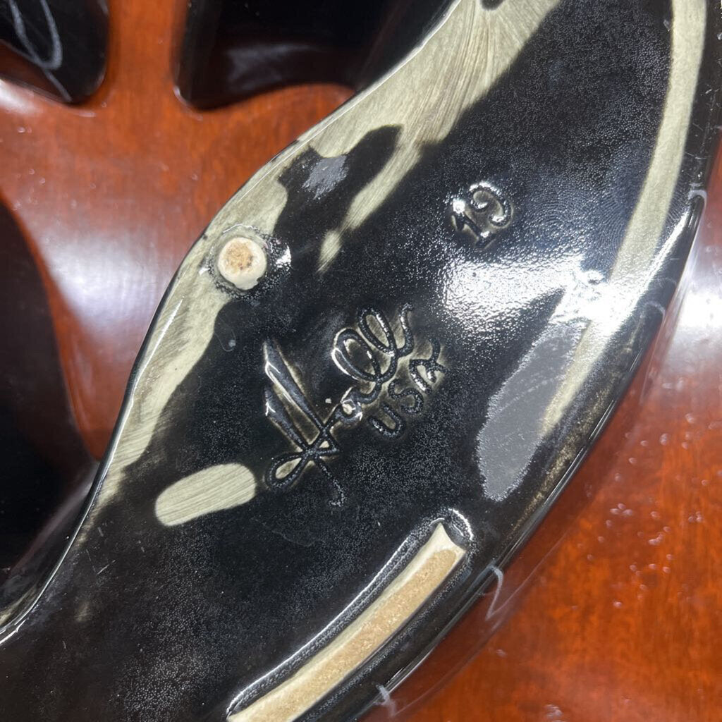 HEART SHAPED 1950'S HULL POTTERY BLACK & WHITE