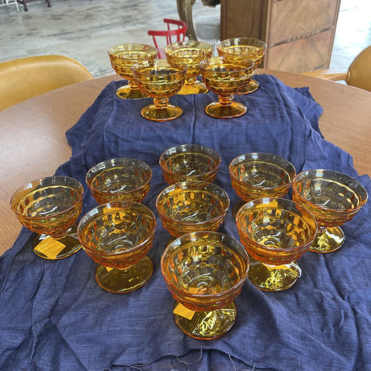 14PC WHITEHALL AMBER SHERBERT GLASSES