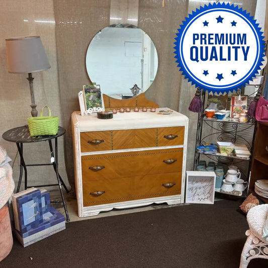 WATERFALL DRESSER WITH MIRROR