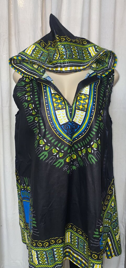 DASHIKI -SLEEVELESS HOODED