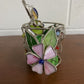 STAINED GLASS BUTTERFLY CANDLE HOLDER