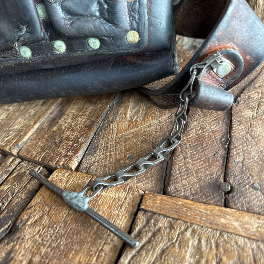 Vintage Distressed Leather Tool Belth