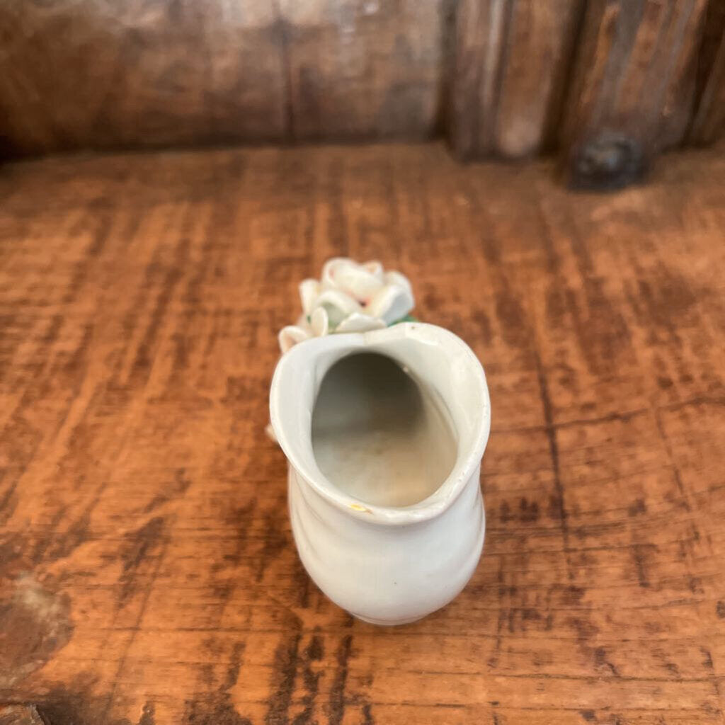 PORCELAIN SHOE MADE IN OCCUPIED JAPAN PINK ROSE AND BUD