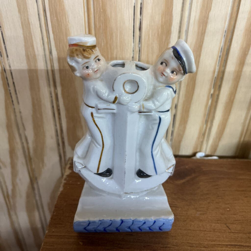 TWO SAILORS TOOTHBRUSH HOLDER/WALL MOUNT OR STAND ALONE JAPAN
