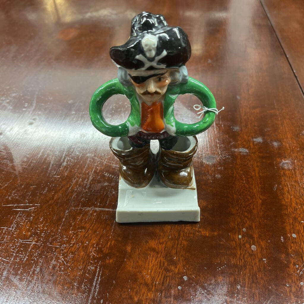 PIRATE CERAMIC TOOTHBRUSH HOLDER/. WALL MOUNT OR STAND ALONE JAPAN