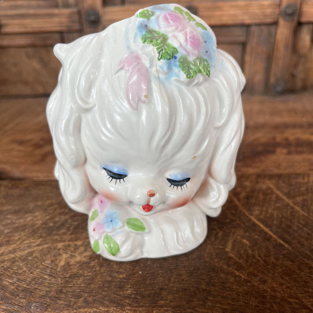 VINTAGE PUPPY DOG HEAD VASE (AS IS)