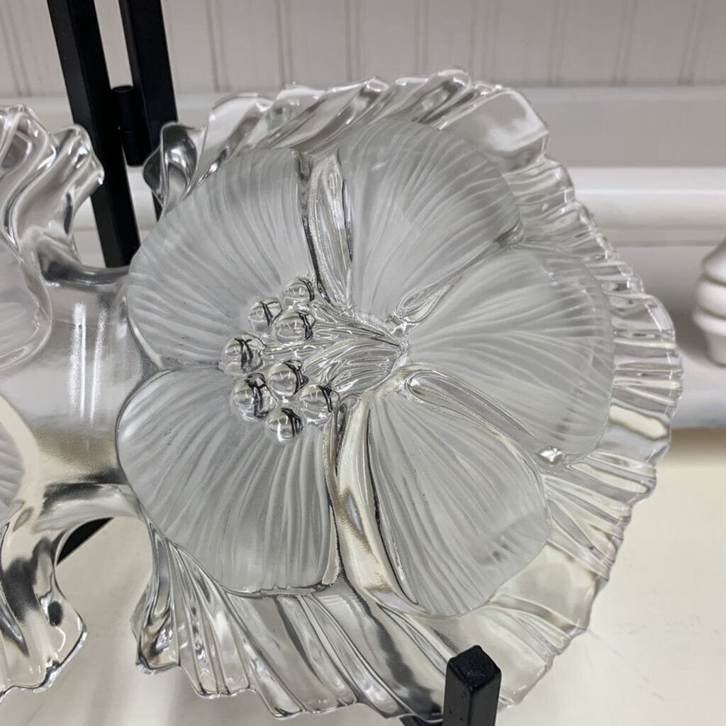 GLASS CANDY DISH LRG