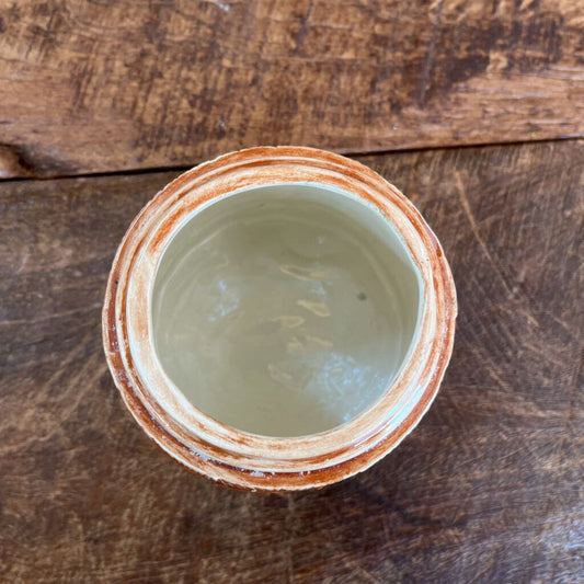 VINTAGE ATLANTIC MOLD CERAMIC BARREL COOKIE JAR