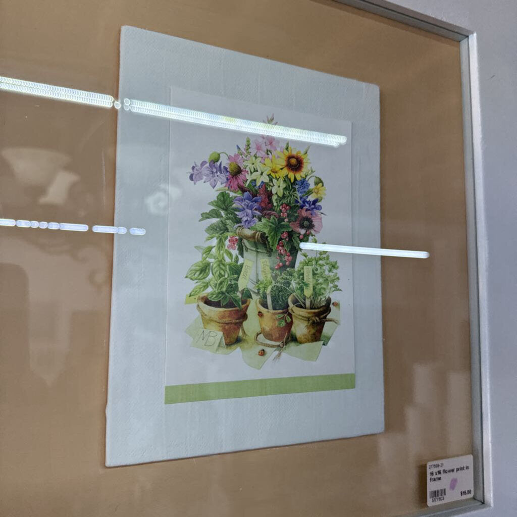 16 x16 flower print in frame