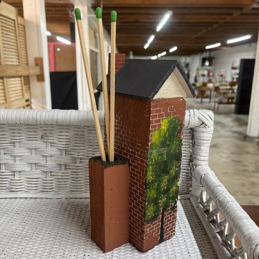 PAINTED BRICK MATCH HOLDER