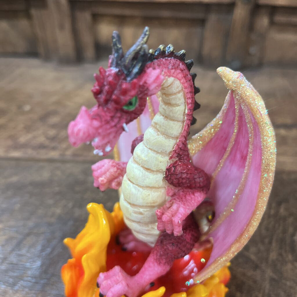 FANTASY RED DRAGON IN FLAMES MEDIEVAL